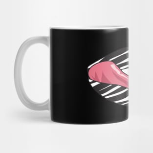 Vintage Lips Retro Style Tongue Zebra Pattern Popart Gift Mug